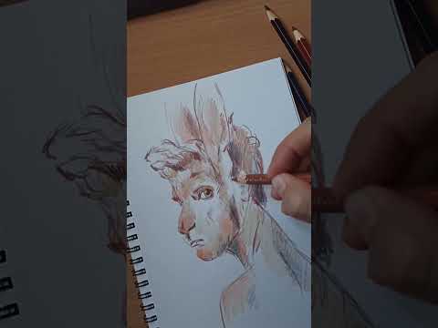 Видео: Рисую и болтаю. Портрет человеко-зайца. 