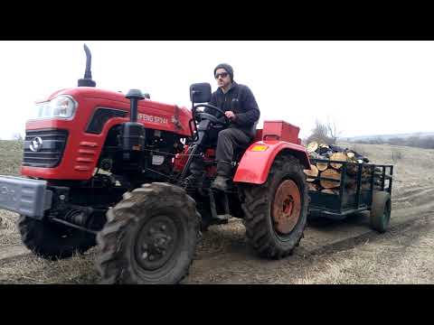 Видео: Едем за дровами на тракторе Шифенг244! АКБ пила Гринворкс покажет себя в деле!