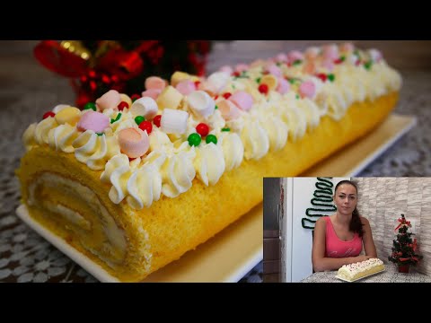 Видео: Бисквитный Апельсиновый Рулет с Крем Чиз и Апельсиновым Конфи Рулет к Чаю