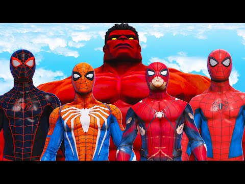 Видео: человек-паук майл моралес и человек-паук ps4 и раненый человек-паук против красного халка