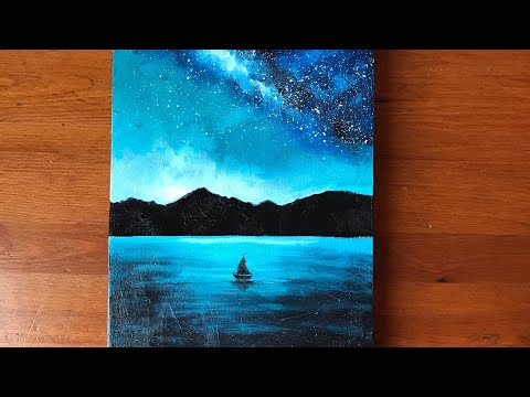 Видео: Oil painting space Космос и море!Акрил и масло!