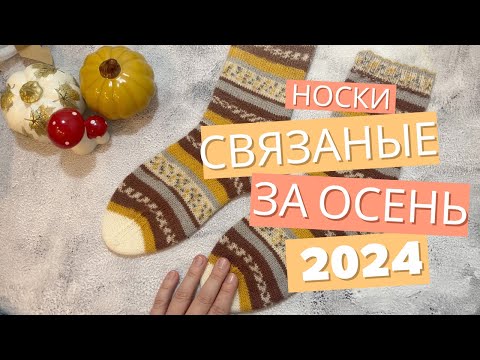 Видео: Носки связанные за осень / 8 пар вязаных носков / носки осенней расцветки