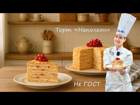 Видео: Торт "Наполеон" с малиновым кули