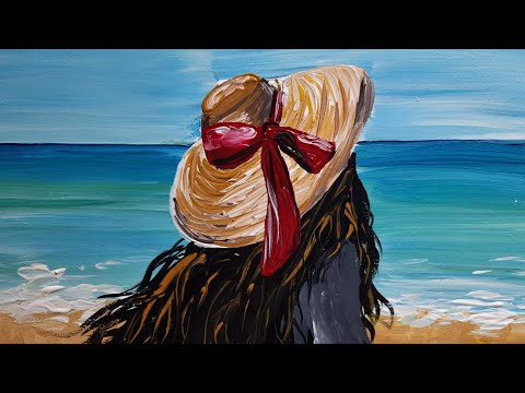 Видео: Девушка и море | Рисование для начинающих | Гуашь