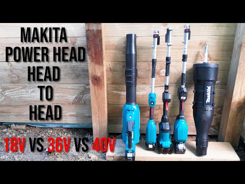 Видео: Обзор воздуходувки Makita 40 В против Makita 18 В x2 против Makita 18 В.
