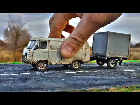 Видео: Тюнинг модели УАЗ БУХАНКА С ПРИЦЕПОМ 1/43. Про машинки.