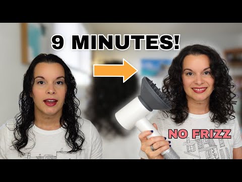 Видео: Как быстро выпрямить вьющиеся волосы, не пушась | Фен Laifen