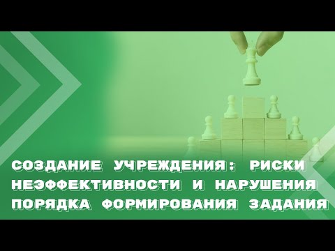 Видео: Создание муниципального учреждения: риски неэффективности и нарушения порядка формирования задания