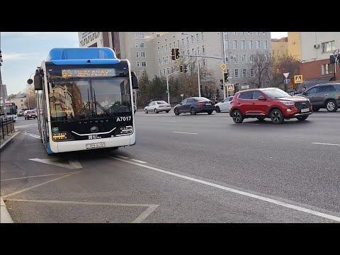 Видео: Астана. A7017 Yutong ZK 6126 HG маршрут 63