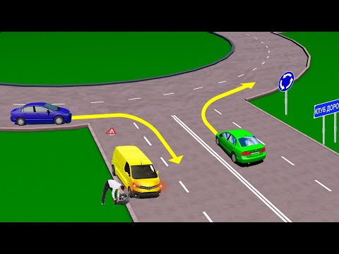 Видео: Кто из водителей, выполняющих поворот направо, нарушает правила?