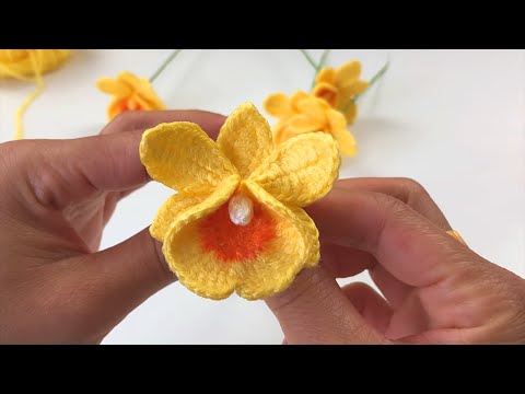 Видео: Связанный крючком лист орхидеи для орхидеи Dendrobium Lindleyi