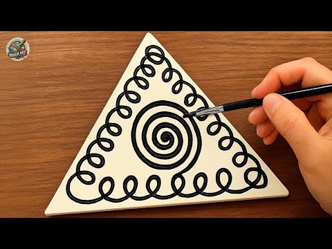 Видео: Потрясающие идеи для акриловой живописи. Этот трюк с треугольниками поразит вас! | Простой урок