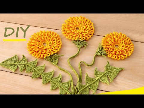 Видео: Как вязать ОДУВАНЧИК крючком МАСТЕР-КЛАСС мотивы ИРЛАНДСКОЕ ВЯЗАНИЕ How to crochet flower