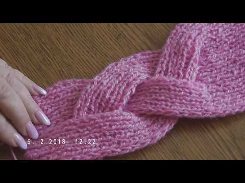 Видео: Повязка на голову спицами Дополнение к пончо