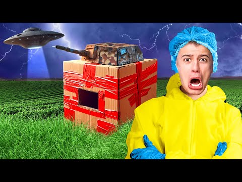 Видео: 100% Неразрушимый КАРТОННЫЙ БУНКЕР от Нападения Пришельцев ! – Челлендж