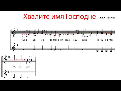 Видео: ХВАЛИТЕ ИМЯ ГОСПОДНЕ, Арзуманова, для женского хора - Сопрано 1