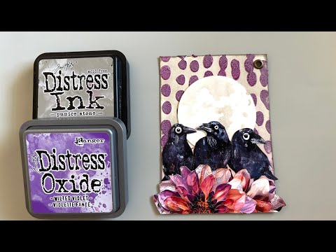 Видео: Забавная художественная открытка к Хэллоуину с использованием текстурной пасты, дистресс-чернил и...