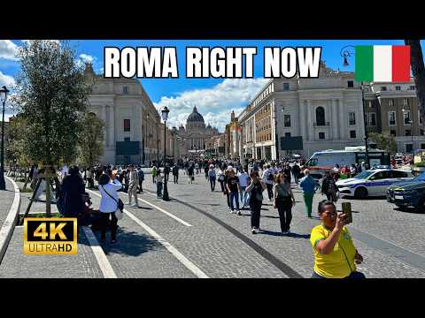 Видео: Рим, Италия — Актуальная обстановка в мае 2025 года | Пешая экскурсия с субтитрами на всех улицах
