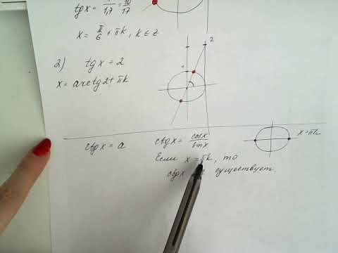 Видео: Решение простейших тригонометрических уравнений tgx=a и ctgx=a