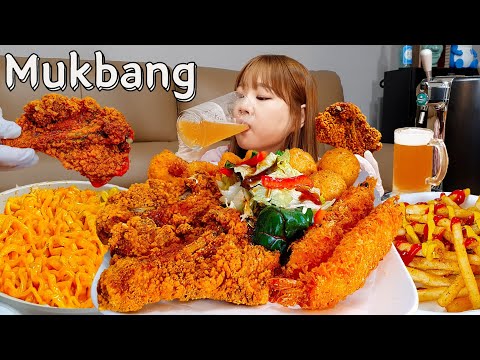 Видео: Sub)Real Mukbang(Cooking)-Вечеринка с жареной едой 🍤🥳 Огненная лапша 🍜 Цыпленок 🍗 АSМR КОРЕЙСКАЯ ЕДА