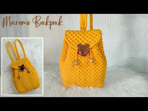 Видео: Легкий учебник по рюкзаку Macrame Bucket ||  Мешок пряжи для футболок макраме для начинающих