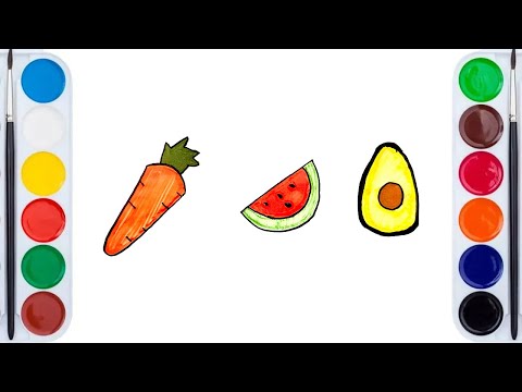 Видео: Как нарисовать 3 фрукта поэтапно | Простой рисунок для детей