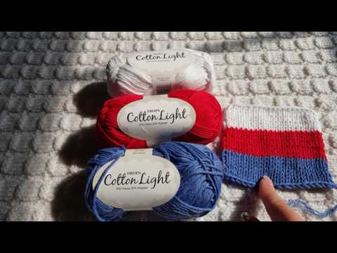 Видео: Обзор пряжи DROPS Cotton Light (50%Хлопок, 50%Полистер). Отзыв и образец вязания