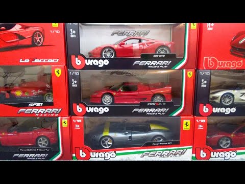 Видео: 1/18 Bburago Ferrari собрал вместе ♪ LA, MONZA, 488GTB и т.д.