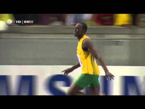 Видео: Усэйн Болт 100м за 9,58 мировой рекорд 16.08.2009