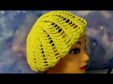 Видео: БЕРЕТ рельефными столбиками крючком для начинающих.