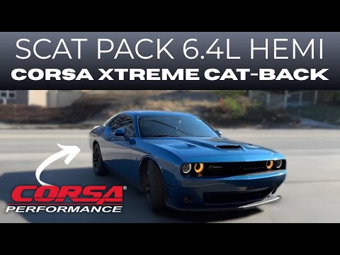 Видео: Dodge Challenger Scat Pack 2021 года выпуска 6.4L HEMI V8 с Corsa Xtreme Cat-Back!