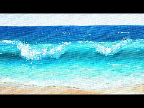 Видео: Морски бряг - вълна с маслени бои от Рисувай Лесно