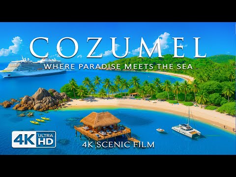 Видео: 4K Cozumel 2025 🇲🇽 – Карибский рай и кристально голубые воды с Deep House Chill Azure Escape