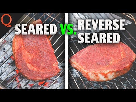 Видео: Стейк с обратной обжаркой? Или обычный? | Webber Kettle с Kosmos Q