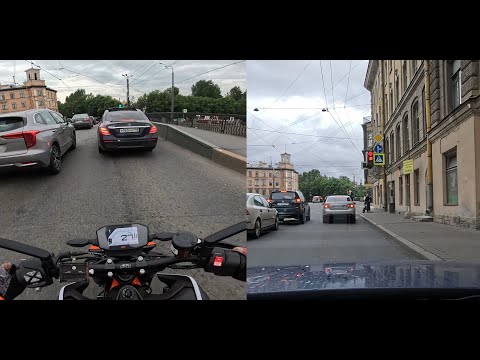 Видео: Челлендж байк против автомобиля. Будет ли мотоцикл быстрее машины если её ускорить в три раза?