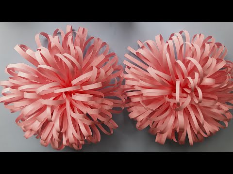 Видео: Цветы из бумаги / Большие цветы из бумаги / Хризантемы из бумаги