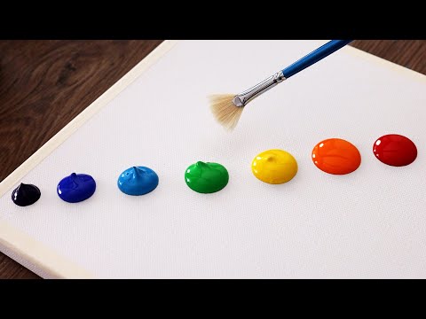 Видео: 🌈Радужная картина | Расслабляющая акриловая картина #539