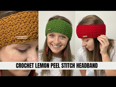 Видео: Вязаная крючком повязка на голову с узором "Лимонная цедра"