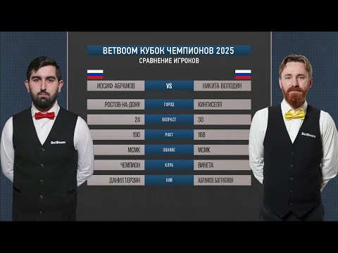 Видео: 1/2 "BetBoom Кубок чемпионов 2025". И. Абрамов (RUS) - Н. Володин (RUS) . Св.пирамида.