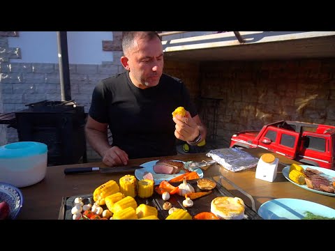 Видео: МЯСО на каменном гриле.