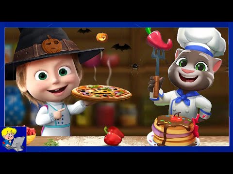 Видео: Маша и Медведь против Говорящего Тома Битва Поваров Бургеры против Пиццы Кто Лучше Готовит