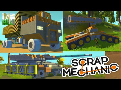 Видео: Scrap Mechanic Осадный Танк, Супер Танк, Белаз. Ваши Постройки 0.1.20