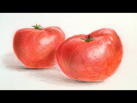 Видео: Рисуем помидоры цветными карандашами