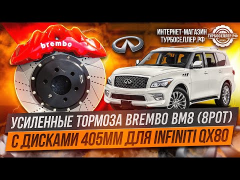 Видео: Усиленные тормоза Brembo BM8 (8pot) с дисками 405мм для Infiniti QX80.