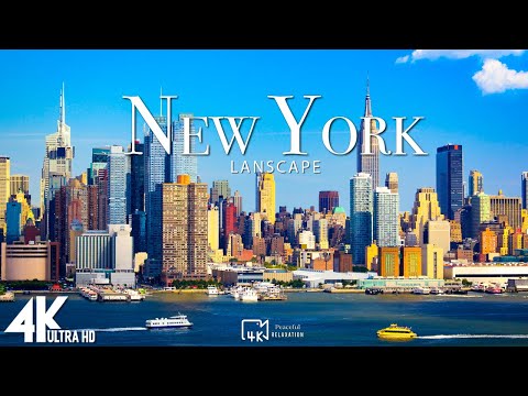 Видео: Полет над Нью -Йорком (4K UHD) - расслабляющая музыка с красивым природным пейзажем