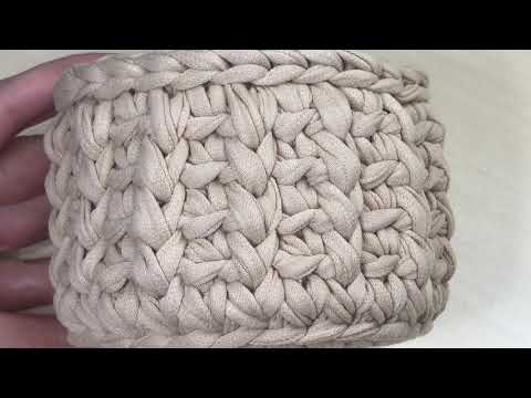 Видео: Круглая корзинка. Трикотажная пряжа. Круг без шва. Ровный круг донышка