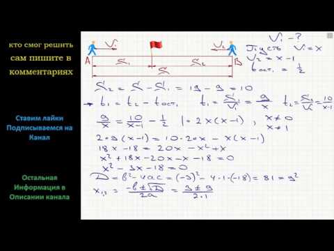 Видео: Математика Из пунктов А и В, расстояние между которыми 19 км, вышли одновременно навстречу друг