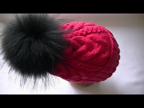 Видео: Вяжем шапку с  косами.
