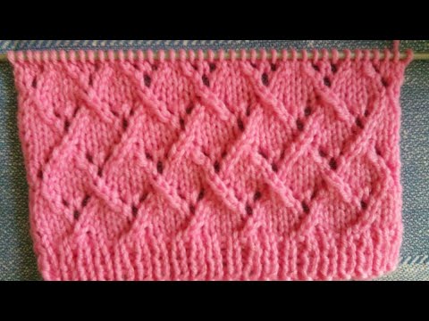 Видео: Узор "Ажурные ромбы" спицами.