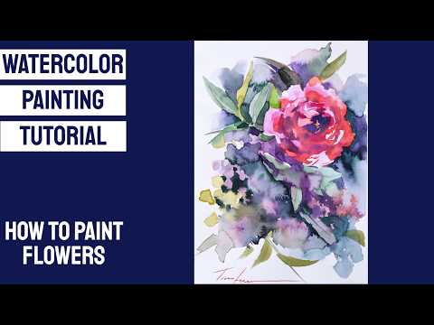 Видео: Урок по акварели — Как рисовать ЦВЕТЫ  #скетч #искусство